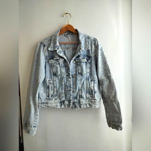 Free People jean cropped jacket